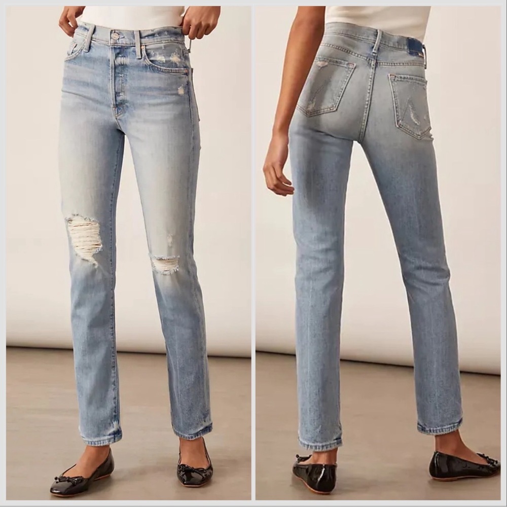 MOTHER The Huffy Skimp Ultra High-Rise Relaxed Rope’s End Jeans Sz 28